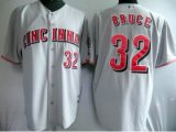 MLB Cincinnati Reds 32# BRUCE grey jerseys