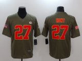 Nike Kansas City Chiefs #27 Kareem Hunt green USA flag Color Rush Limited Jersey