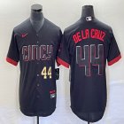 Nike Cincinnati Reds #44 Elly De La Cruz black majestic baseball jerseys -BD 05