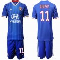 2019-2020 Lyon club #11 MEMPHIS blue soccer jersey away