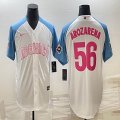 2023 World Cup Mexico #56 Randy Arozarena white skyblue majestic baseball jerseys 12