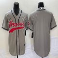 Nike Atlanta Braves blank gray majestic baseball MLB Jerseys Joint name -BD 01