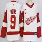 Detroit Red Wings #9 Gordon Howe white red hockey jersey C patch-PD