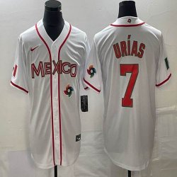 2023 World Cup Mexico #7 Julio Urias white majestic baseball jerseys 71