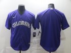 Nike Colorado Rockies blank purple majestic baseball jerseys-BD