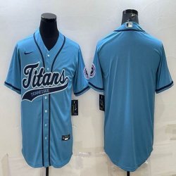 Nike Tennessee Titans blue skyblue baseball jerseys Joint name-BD 01