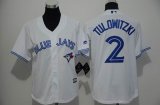 Toronto Blue Jays #2 Troy Tulowitzki white kid majestic baseball jersey