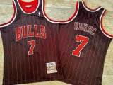 Chicago Bulls #7 Toni Kukoc black red throwback nba jersey-LT