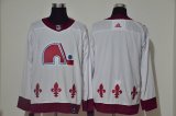 Adidas Quebec Nordiques blank white red nhl hockey jersey -WL