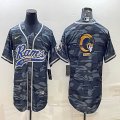 Nike Los Angeles Rams blank gray camo baseball jerseys Joint name-BD