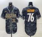 Nike Steelers #76 Fautanu gray camo baseball Joint name -BD 02