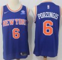 Nike New York Knicks #6 Kristaps Porzingis blue nba basketball jersey(1)