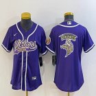 Youth Nike Minnesota Vikings blank purple baseball jerseys Joint name-BD 01