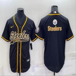 Nike Pittsburgh Steelers blank black baseball jerseys Joint name-BD 01