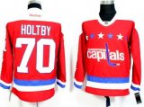 New Washington Capitals #70 Braden Holtby red ice hockey Jerseys