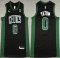 Nike Boston Celtics #0 Jayson Tatum black nba basketball jerseys 75th -XD