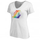 Women's White Los Angeles Lakers Fanatics Branded Team Pride V-Neck T-Shirt