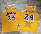 Los Angeles Lakers #24 Kobe Bryant Yellow Throwback basketball jersey-HL