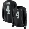 Women Nike Oakland Raiders #4 Derek Carr Navy black Color Rush Limited Jersey long sleeves