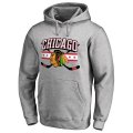 Men's Chicago Blackhawks Fanatics Branded Gray Hometown Collection Pullover Hoodie