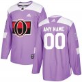 Custom Ottawa Senators NHL Authentic Purple Fights Cancer Practice jersey