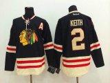 reebok Chicago Blackhawks 2 Duncan Keith black Ice hockey Jersey A patch