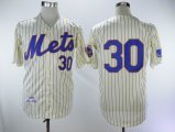 New York Mets #30 Nolan Ryan beige Blue Strip MLB baseball Jerseys