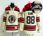 Chicago Blackhawks #88 Patrick Kane Beige hockey Hooded Sweatshirt-Signature