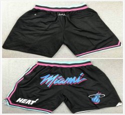 Miami Heat black nba shorts with pocket-XD