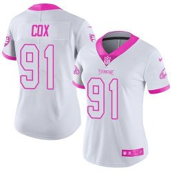 Nike Philadelphia Eagles Fletcher Cox women white pink Color Rush Limited Jersey