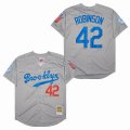 Los Angeles Dodgers 42 Jackie Robinson gray throwback mlb jersey Honor Edition