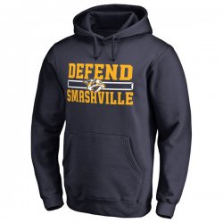 Men\'s Nashville Predators Fanatics Branded Navy Big & Tall Hometown Collection Defend Pullover Hoodie