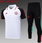 2023-2024 Manchester United Club Polo white black soccer uniforms with long shorts C1050