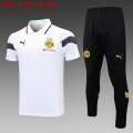 2023-2024 Dortmund Club white black Polo Soccer uniforms with Long Trousers -C1003