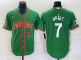 2023 World Cup Mexico #7 Julio Urias green red majestic baseball jerseys 111