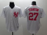 New York Yankees #27 Giancarlo Stanton White Majestic baseball Jersey(1)