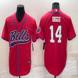 Nike Buffalo Bills #14 Stefon Diggs red baseball jerseys Joint name-BD