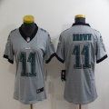 Women Philadelphia Eagles #11 Carson A.J. Brown gray Color Rush Limited Jersey-BD