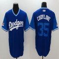 Los Angeles Dodgers #35 Cooylove blue majestic baseball jersey