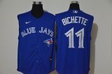 Nike Nike Toronto Blue Jays #11 Bichette blue majestic baseball Jersey not sleeves