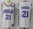 Nike Philadelphia 76ers #21 Joel Embiid white nba basketball Jersey