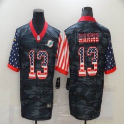 Nike Miami Dolphins #13 Dan Marino black camo usa flag Color Rush Limited Jersey-BD