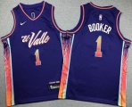 Youth Nike Phoenix Suns #1 Devin Booker Purple NBA basketball Jerseys City version