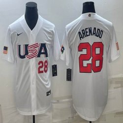 2023 World Cup #28 Arenado white USA majestic baseball jerseys 06