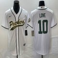 Nike Green Bay Packers #10 Jordan Love white baseball jerseys Joint name-BD