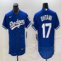 Nike Los Angeles Dodgers #17 Shohei Ohtani blue Flexbase Authentic Collection Jersey 01