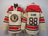 reebok Chicago Blackhawks #88 Patrick Kane red beige NHL Hooded Sweatshirt