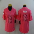 Women nike Tampa Bay Buccaneers #12 Tom Brady pink Color Rush Limited jersey