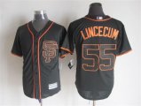 San Francisco giants Tim Lincecum #55 black Majestic baseball Jersey