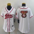 Women Nike San Francisco 49ers blank white baseball jerseys Joint name-BD 01